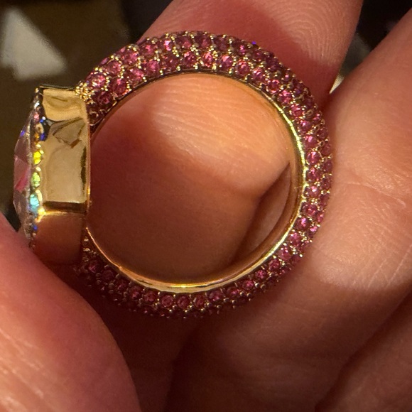 Kurt Geiger Gold Ring with Multicolor Gemstones New No Box - Picture 6 of 8